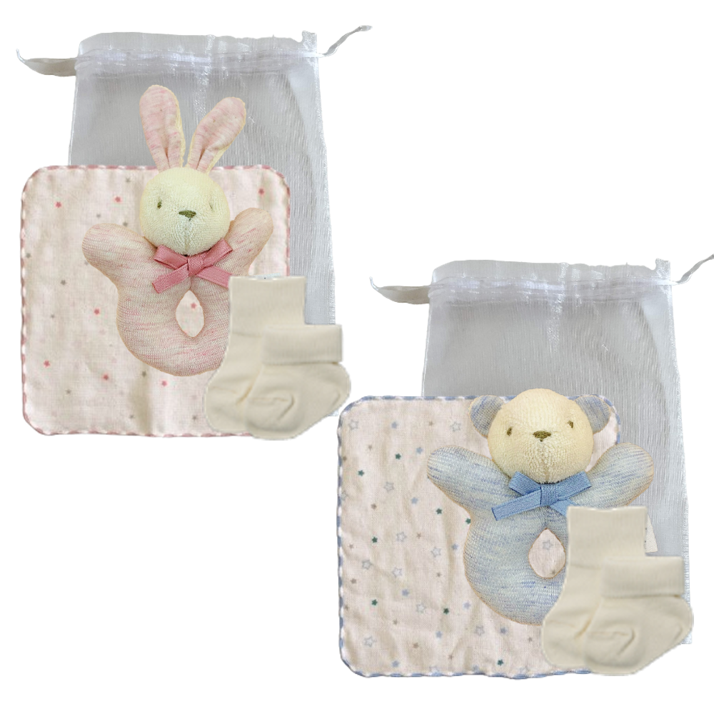 No.418409  オーガンジーミニギフト・ラトル・ハンカチ・ソックス