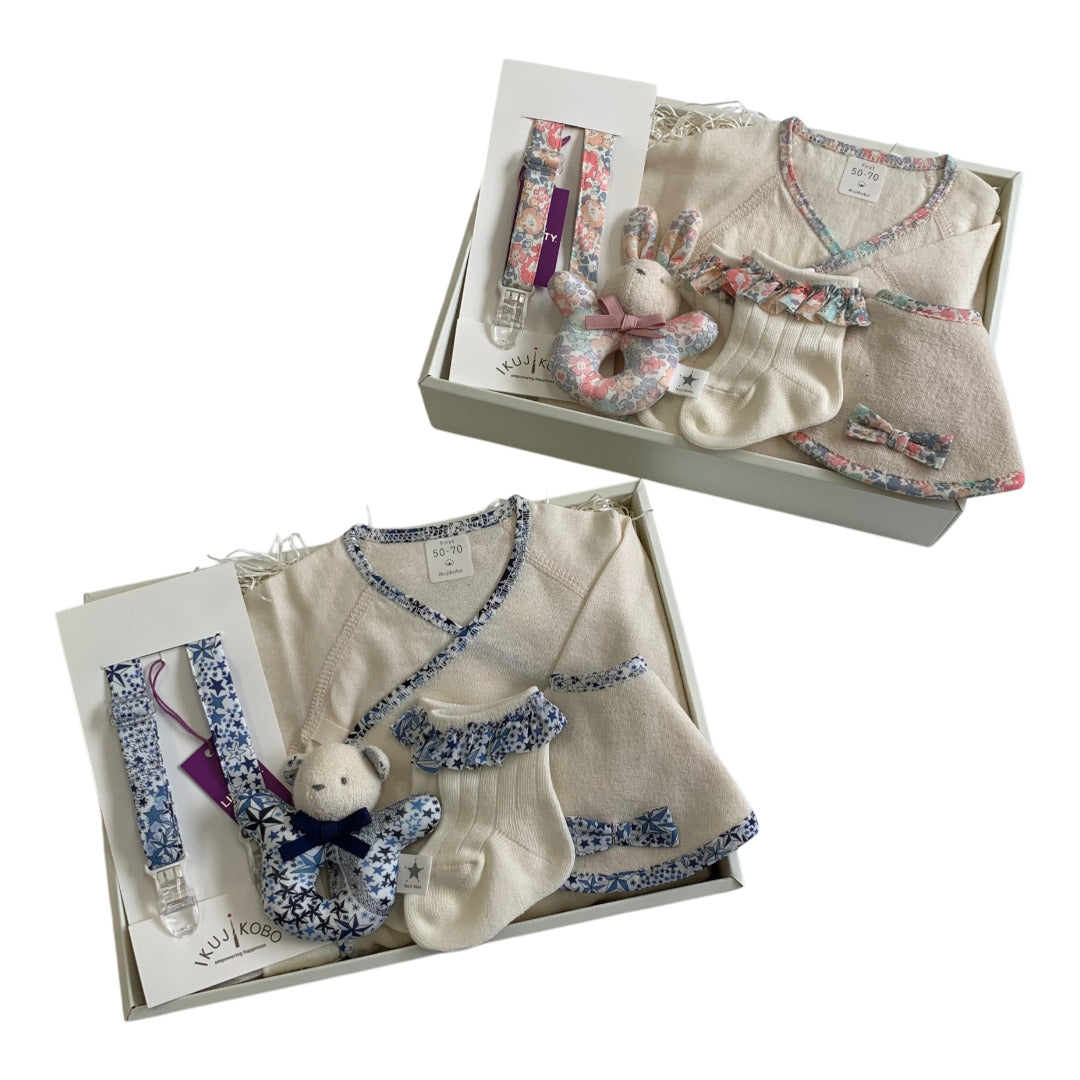 No.405309/オーガニック出産準備ギフトセット(ボックス入・リバティプリント使用)