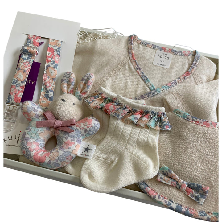 No.405309/オーガニック出産準備ギフトセット(ボックス入・リバティプリント使用)