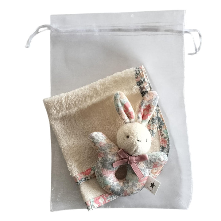 No.412409  オーガンジーミニギフト・ラトル＆ハンカチ(リバティ)