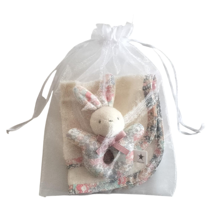 No.412409  オーガンジーミニギフト・ラトル＆ハンカチ(リバティ)