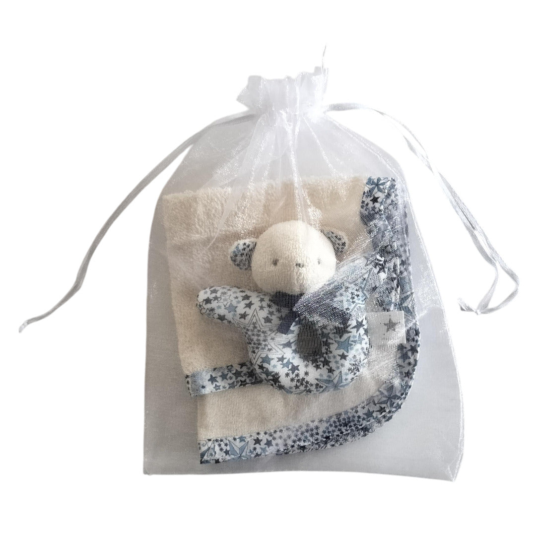 No.412409  オーガンジーミニギフト・ラトル＆ハンカチ(リバティ)